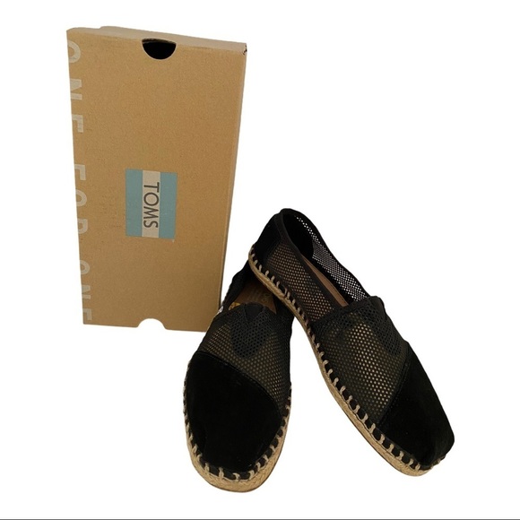 Toms New Women’s Classics Black Mesh Espadrille - Picture 7 of 9
